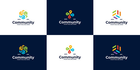 team work or community Logo Design idea