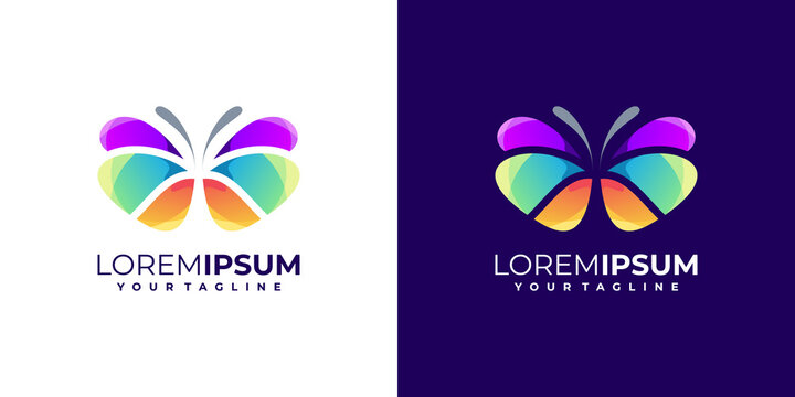 colorful awesome butterfly logo gradient