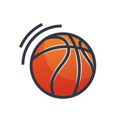 Basketball vector flat design illustration isolated on transparent background