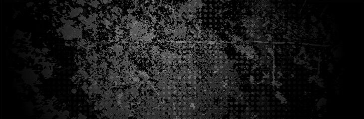 Fototapeta na wymiar Black Grunge Background. Dirty metal surface. Dark texture. Vector illustration