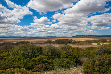 Obraz premium Panoramic view of the lagoon “Fuente De Piedra”. Picture taken 20.03.2021.