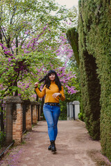 girl walks feeling happy nature moments