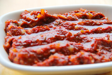 spicy paste on the table
