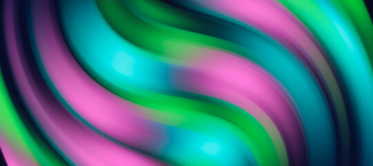 Colorful Abstract Illustration Background. Color lines of Green Pink and Blue twisted together.