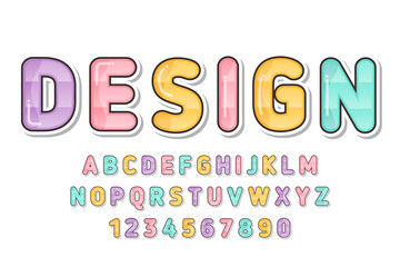 decorative colorful Font and Alphabet