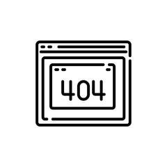 Error 404 outline vector icon. Thin line black error 404 icon, flat vector simple element illustration from editable programming