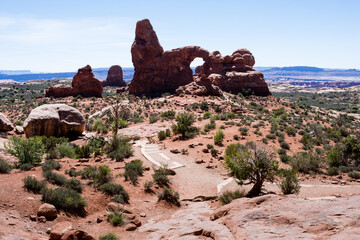 Scenic view of the Turret Arch in the Windows section of Arches National Park - Moab, Utah, USA © amenohi