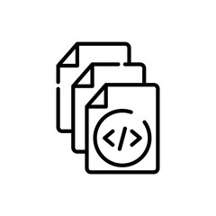 Php icon in stroke style. black php vector icon design can be used for mobile, ui, web