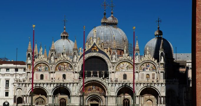 St Mark's Basilica, Venice, Veneto, Italy. 4K DCI