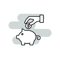 Illustration Vector graphic of piggi bank icon template