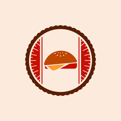 Burger logo emblem minimalist design