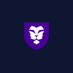 Lion shield logo icon design 