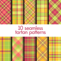 Set of seamless tartan vector patterns - 427759626