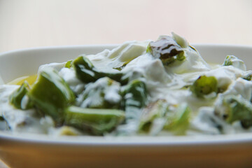 pepper borani, appetizer on the table
