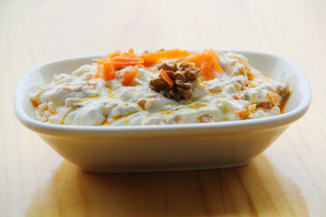 carrot tarator, appetizer on the table
