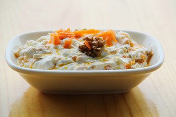 carrot tarator, appetizer on the table
