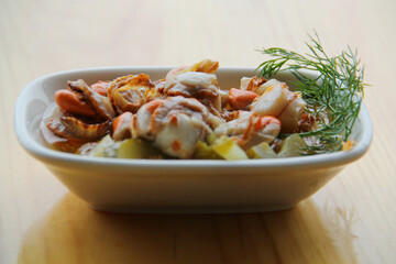 clam, appetizer on the table