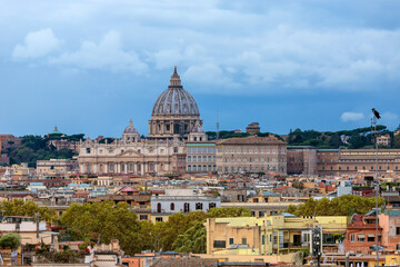 Fototapeta na wymiar St. Peter's Basilica Seen From The Pincio