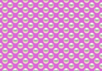 Pearls on pink background. Seamless vector illustration.