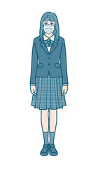 女子学生のベクターイラストレーション