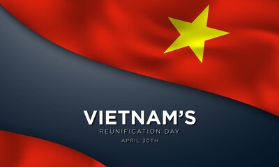Vietnam’s Reunification Day Background Design. Vector Illustration.