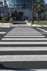 Vertical shot of zebra crossing on a sunny day outdoors