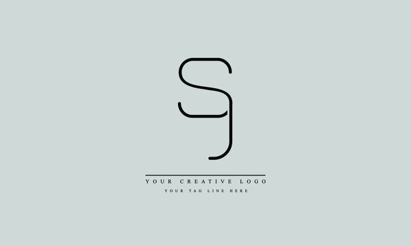 Letter Logo Design with Creative Modern Trendy Typography SJ JS S J