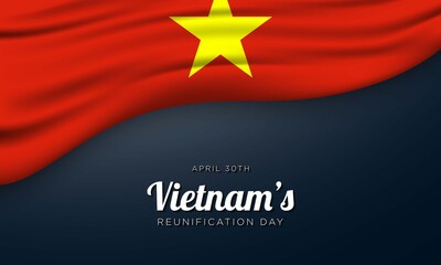 Vietnam’s Reunification Day Background Design. Vector Illustration.
