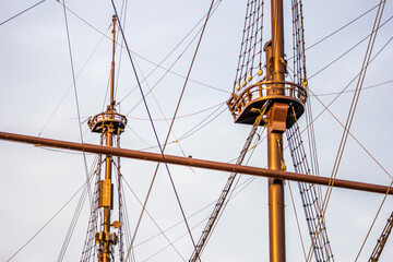 system of sails on 17th century Dutch ship.concept history Navigation