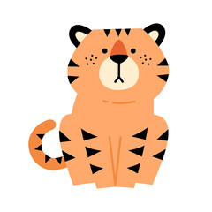 トラのキャラクター　年賀状素材　全身座る