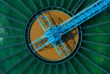 Drinking Water Treatment aerial top view of Microbiology of drinking water production and...