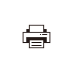 Simple Flat Printer Icon Illustration Design, Clean Printer Symbol with Outlined Style Template Vector