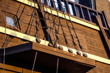 system of sails on 17th century Dutch ship.concept history Navigation