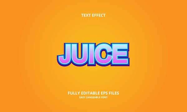 Editable text effect juice title style