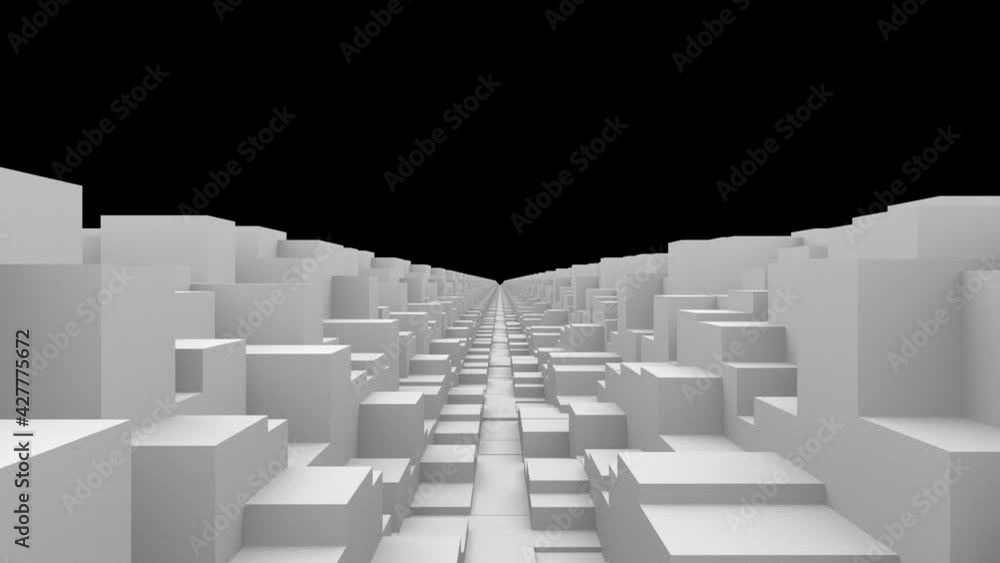 Poster point of view of a cgi-generated valley shot for motion design and live visuals.