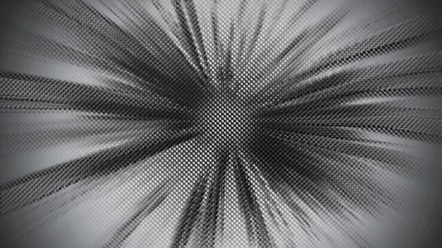 Seamless, monochrome star with moving beams, created with checker pattern