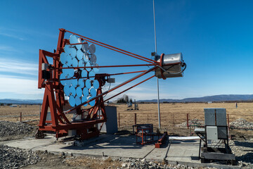 Gamma-ray telescope at the observatory in the Tunkinskaya valley