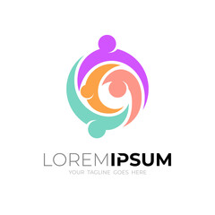 Abstract family design with colorful icon, circle logos