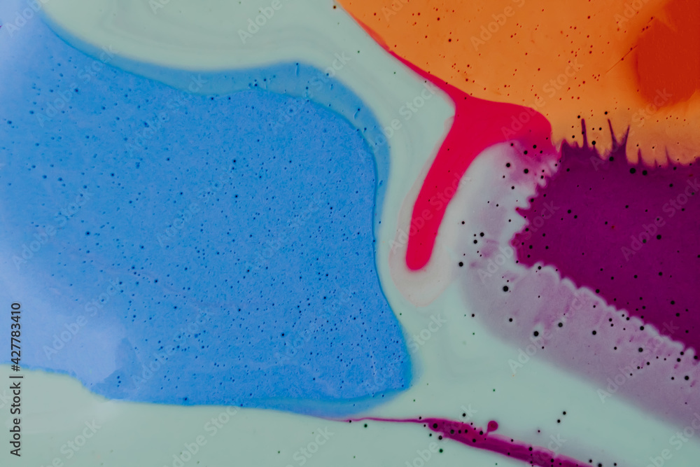 Poster abstract background with colorful paint splashes and wave patterns