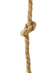 Large twisted rope isolated on a white background.