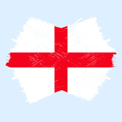 Flag of England, banner with grunge brush