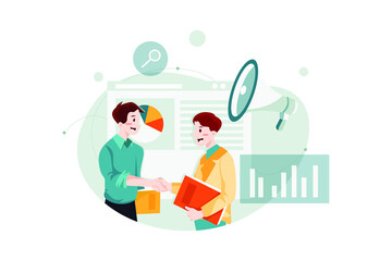 Affiliate Marketing Illustration. Digital Marketing Services concept