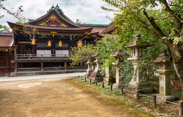 Fototapeta premium Shaden Sanctuary of Kitano Tenmangu shrine. Kyoto. Japan