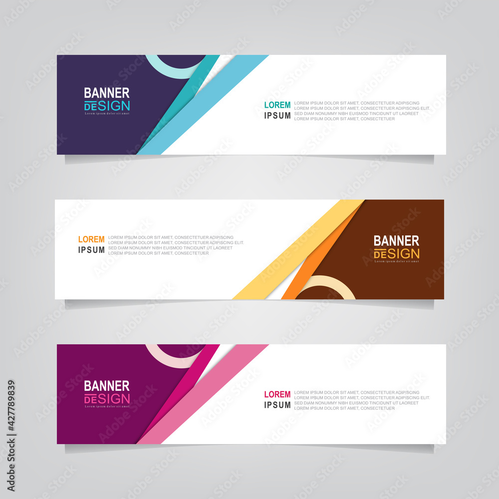 Poster vector abstract banner design web template