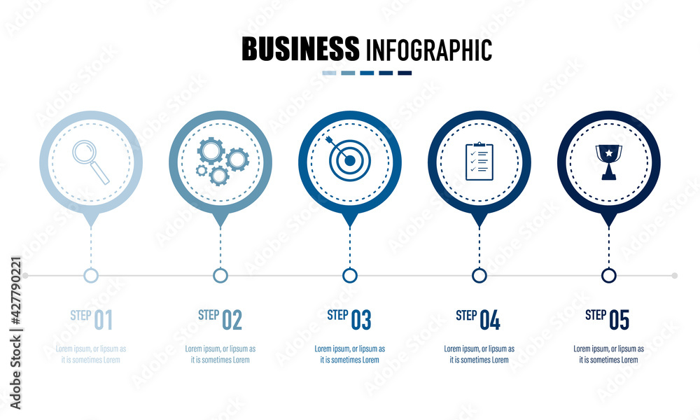 Poster infographics design vector and business icons with 5 options for presentation and web site