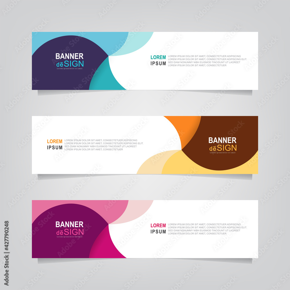 Poster vector abstract banner design web template