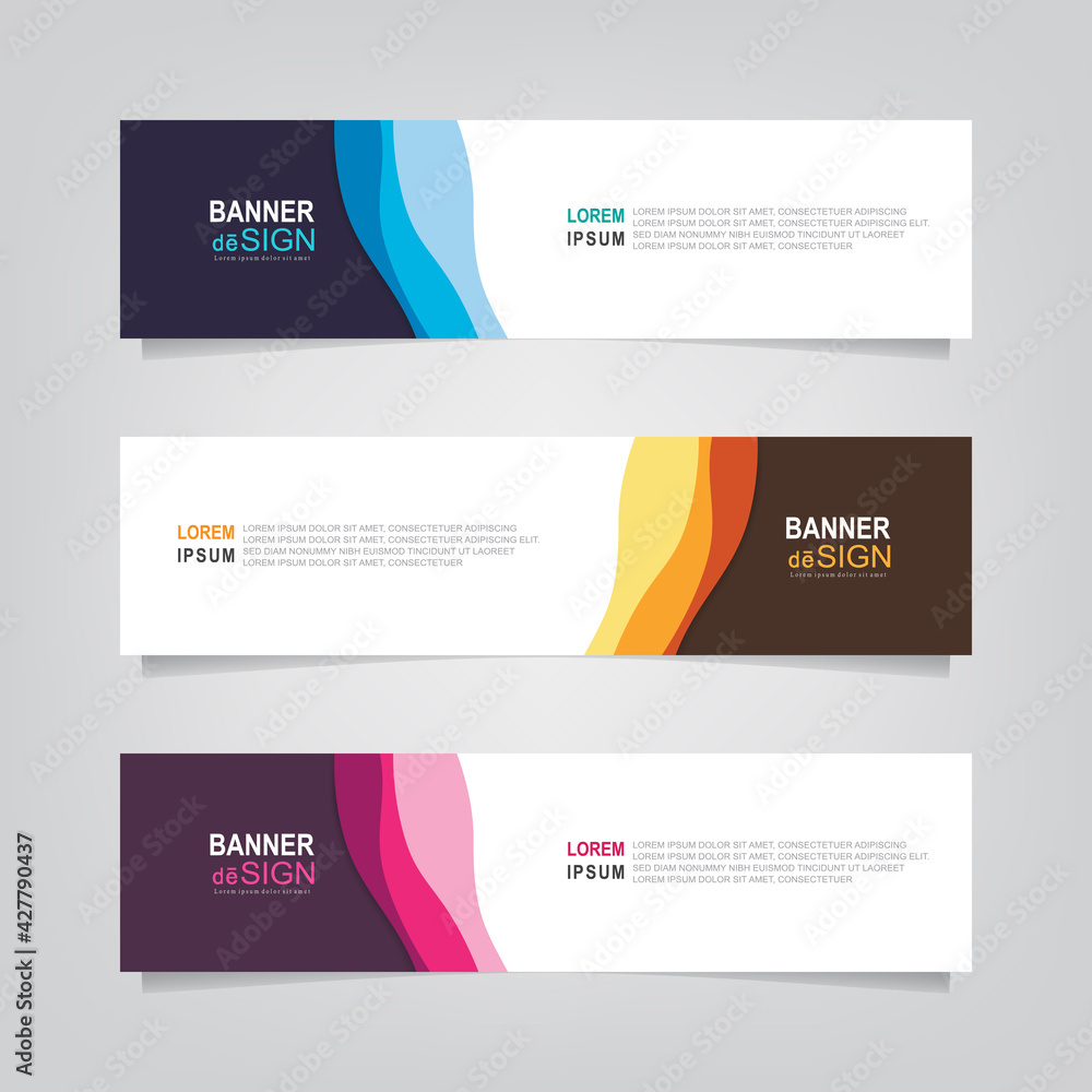 Poster vector abstract banner design web template