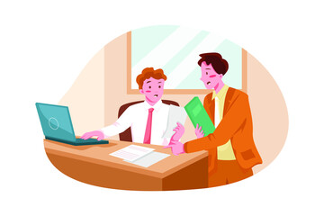 Business People Solving Issue Illustration concept. Flat illustration isolated on white background.