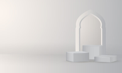 islamic decoration 3d podium for display product or discount promotion ramadan