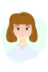 Girl Vector Flet Design Characters © Olha